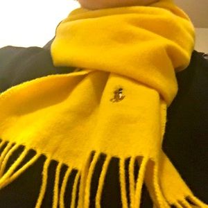 Polo Ralph Lauren 100% Lamb wool yellow scarf